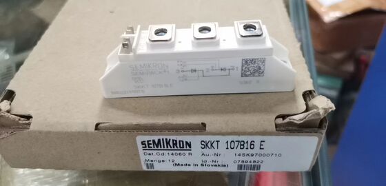 SKKT107B16E 1600V 107A Dubbele Thyristor Module Lage VF 1.35V 2.4kA Surge AlN Keramische Basis Drukcontacten SEMIPACK1 Geïsoleerd UL Gecertificeerd voor Soft Starters en Drives