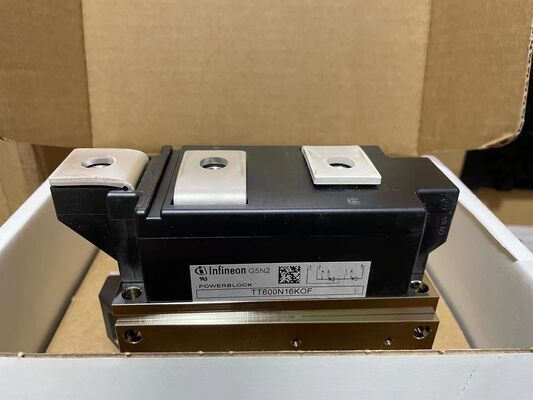 TT600N16KOF 1600V 600A Dual Thyristor Module Lage VF 1.32V Hoge Surge 21kA Drukcontact Technologie Geïsoleerde Basisplaat Trench Gate UL Gecertificeerd voor Soft Starters en Gelijkrichters