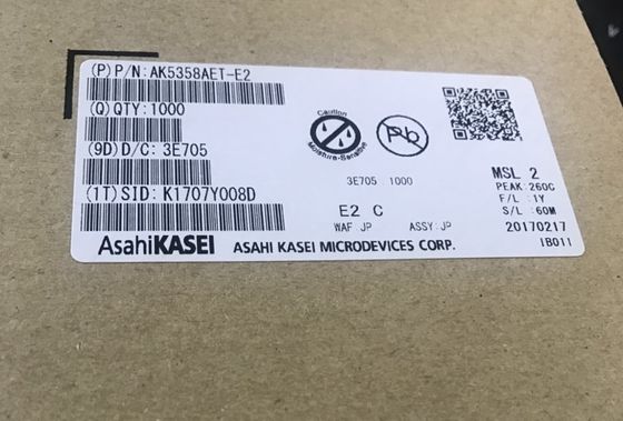 AK5358AET 24-bit 96kHz ADC 102dB SNR Lage stroom, I2S Uitgang -40°C tot +85°C Compact 16-TSSOP