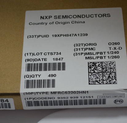MFRC52202HN1 13,56 MHz RFID/NFC-lezer IC met ISO 14443A/MIFARE-ondersteuning SPI/I2C/UART-interfaces, 10 cm bereik, energiebesparende modus, anti-botsing en compact HVQFN32-pakket voor beveiligde toegangssystemen