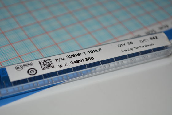 3362P-1-102LF Trimpot 1kΩ 10-Turns Precisie Potentiometer ±10% Tolerantie Doorlopende Gat Montage Cermet Element Betrouwbare Afstelling Ideaal voor Kalibratie and Circuit Tuning