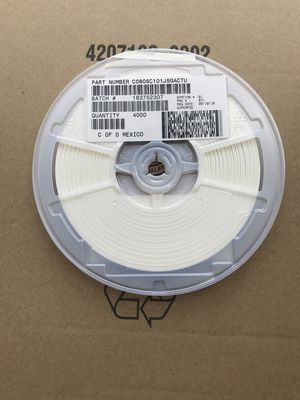 C0805C101J5GACTU 100pF 50V C0G/NP0 0805 Keramische condensator ±5% Tolerantie Hoogfrequentiestabiliteit Ultralage ESR Hoge Q-waarde en tape and reel verpakking voor precisiecircuits