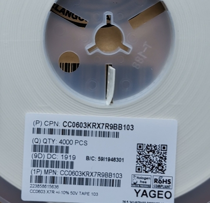 CC0603JRNPO0BN200 Ideaal 200pF NPO-capacitor voor hoogfrequente schakelingen 0603 Grootte Ultra-stabiel Lage ESR Hoge Q-factor Precisiewaarde Superieure prestaties RoHS-conform
