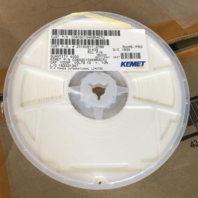 C0603C104K8RACTU 100nF 10V X7R 0603 MLCC Met 10% tolerantie Hoge capaciteit Stabiele prestaties van -55 °C tot +125 °C en RoHS-conform