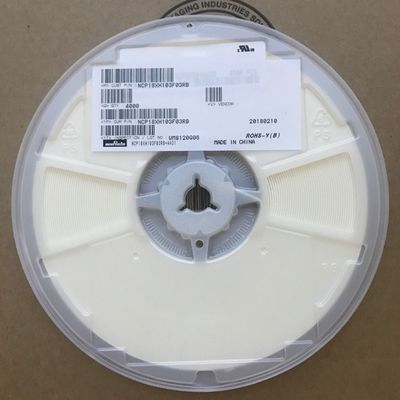 NCP18XH103F03RB 10kΩ NTC thermistor met ±1% Tolerantie 0603 Grootte 1% Betawaarde nauwkeurigheid 0,5mW/°C Dissipatiefactor Tape and Reel Automotive AEC-Q200 Grade Breed -40°C tot 125°C Bereik