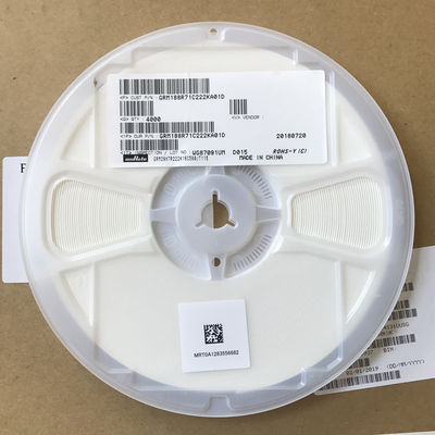 GRM188R71C222KA01D 2,2nF MLCC 16V Rating X7R Diëlektricum 0603 Behuizing 10% Tolerantie Hoge Frequentie Stabiele Prestaties Ideaal voor Filtering en Resonantie Circuits