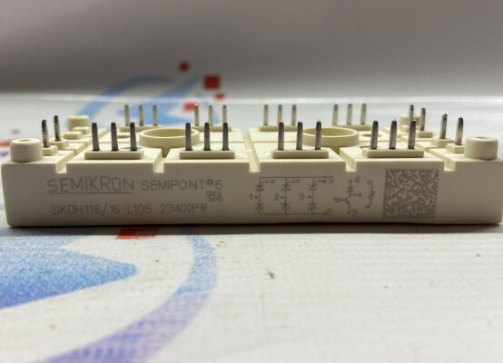 SKDH116/16-L105 1600V 116A IGBT Module 3-Fase Brug Boost Chopper Geïntegreerde NTC Hoge Stroompiek 950A SEMIPONT6 Pakket Press-In Pin UL Gecertificeerd voor UPS en Aandrijvingen