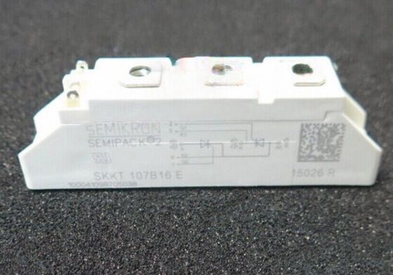 SKKT107B16E 1600V 107A Dubbele Thyristor Module Lage VF 1.35V 2.4kA Surge AlN Keramische Basis Drukcontacten SEMIPACK1 Geïsoleerd UL Gecertificeerd voor Soft Starters en Drives