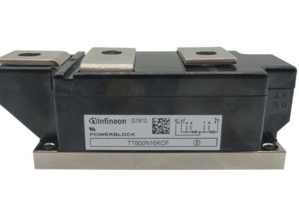 TT600N16KOF 1600V 600A Dual Thyristor Module Lage VF 1.32V Hoge Surge 21kA Drukcontact Technologie Geïsoleerde Basisplaat Trench Gate UL Gecertificeerd voor Soft Starters en Gelijkrichters