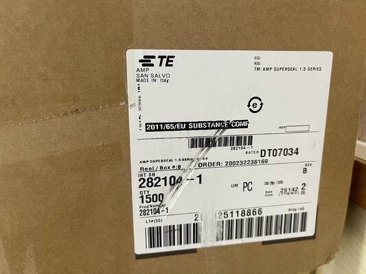 282104-1 2 Posities 5,0 mm Pitch Draad-naar-printplaat Connector Verticale Doorsteekbevestiging Afgeschermd Wrijvingssluiting Gepolariseerd UL 94V-0 voor Voedingen en Industriële Besturingen