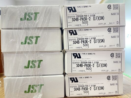 S04B-PASK-2 4-Pin 2.0mm Pitch Top-Entry Header Friction Lock UL94V-0 Nylon 3A 250V -25°C tot +85°C THT Mount JST PA Serie voor Apparaten